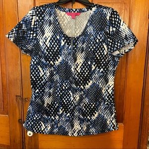 snake print scrub top